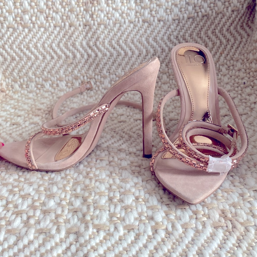 JLO Jennifer Lopez Heels w/Jeweled Straps - Picture 4 of 4